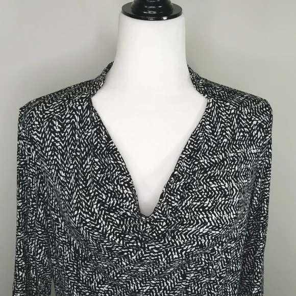 Vintage Tribal Women's Top Size M Long Sleeve Cowl Neck All Over Print - Picture 5 of 8